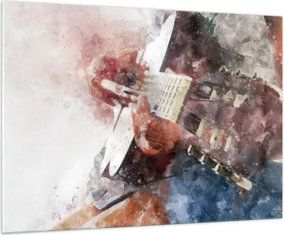 Produktbild von Bilder auf glas - Gitarre Musik - 100x70cm - Glasbilder - Wandbilder - Kunstdruck - zum Aufhängen bereit - Wanddekoration aus Glas - Glas Bilder - Wandbild auf Glas - Einteilig - GAA100x70-4000