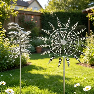 Metall-Windmühle 30 cm, bunt, 360° kinetisch für Garten