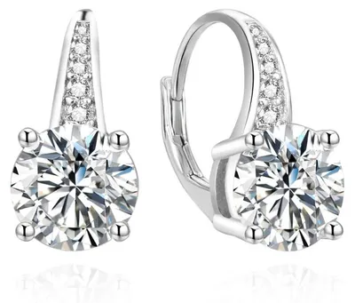 Image de Charmantes boucles d'oreilles en argent avec zircons AGUC3526
