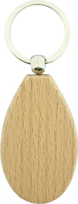 Produktbild von CombiCraft Schlüsselanhänger aus Holz Tropfen 58x36 mm - pro 50 Stück - Ohne Aufdruck