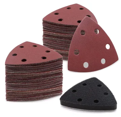 Produktbild von Schleifdreiecke Klett 120 Stück für Deltaschleifer 93x93x93mm Körnung 40-320 6-Loch