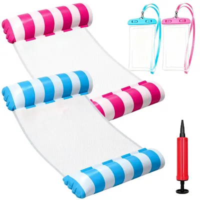 Produktbild von Aufblasbare Hängematte 2 Stück, schwimmend, 4-in-1 multifunktional, für Wasser und Garten
