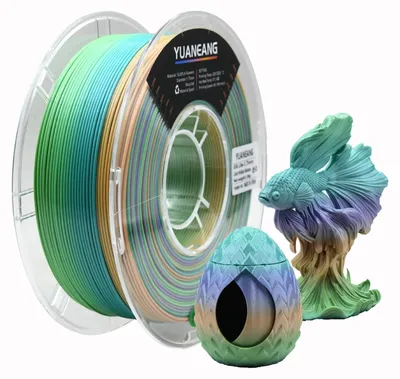 PLA-Filament 1,75 mm, 1 kg, Seidenglanz, Regenbogen, Macaronfarbe