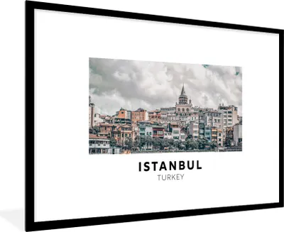 Produktbild von MuchoWow® Gerahmtes Poster Istanbul - Türkei - Architektur 90x60 cm - Poster mit Schwarzem Bilderrahmen Wandposter Rahmen Foto Bilder - Wanddekoration - Fotos