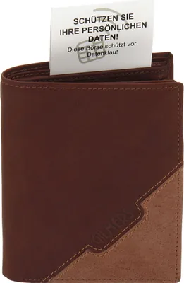 Produktbild von Friedrich Lederwaren Kombibörse Leder cognac mithellbraunem Kontrast RFID Scannerschutz, 16049-3
