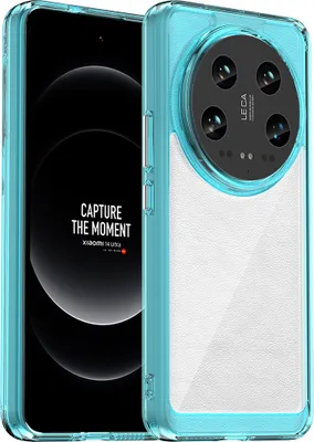 Produktbild von Schutzhülle für Xiaomi 14 Ultra Klar Rückseite Stoßfeste TPU Silikon Bumper Hülle Hellblau