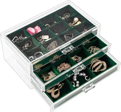 Produktbild von Famanu Schmuckbox transparenter Schmuckorganizer - 3 Schubladen
