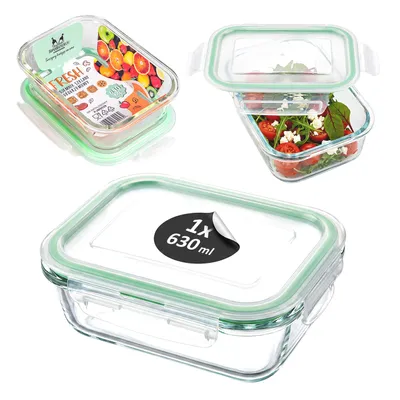 Zdjęcie produktu dla SuperButelki - Szklany pojemnik z pokrywką, 0,63l, 630ml, do przechowywania żywności, lunchbox - przechowuj świeżo!