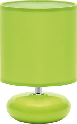 Obrázek produktu pro Stolní lampa látková keramická E14 20 cm zelená kulatá retro keramická lampa