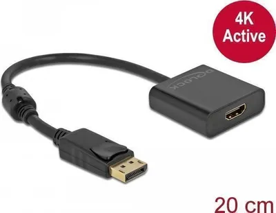 Productafbeelding van Delock adapter, DisplayPort 1.2 (mannelijk) naar HDMI (vrouwelijk), 4K, actief, zwart