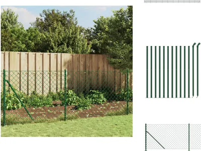 Produktbild von vidaXL Maschendrahtzaun mit Bodenflansch Grün 1x25 m -  Zaunfelder