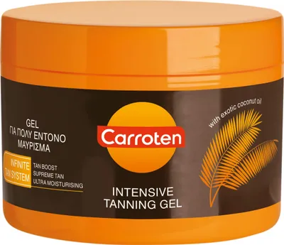 Produktbild von Carroten Intensive Tanning Gel - Bräunungsbeschleuniger mit Kokosnussöl und Vitaminen A & E - Bräunungel für Bräunung, 150 ml