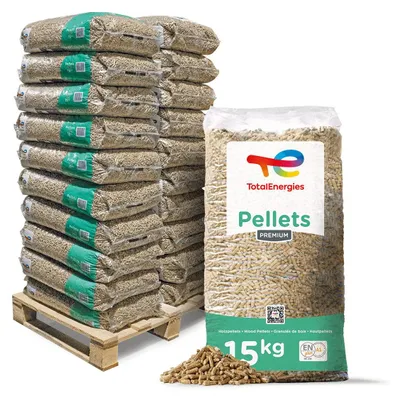 Produktbild von TotalEnergies Premium ENplus A1 Holzpellets 15kg x 65 Sack 975kg Palette
