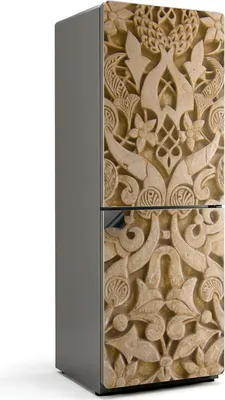 Obrázek produktu pro Rostlinný vzor s ornamenty - Magnetický kryt lednice - Magnetická dekorativní fólie do kuchyně - Magnetická dekorace na lednici - Samolepicí magnetická tabule - Magnetická fólie na dveře lednice - 70x190 cm
