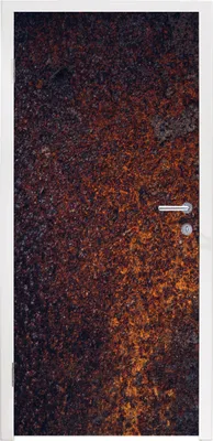 Obrázek produktu pro MuchoWow® Plakát na dveře - Rez - černá - ocelový plech - 205x75 cm - Samolepicí fólie na dveře