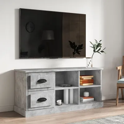 Produktbild von The Living Store TV-Schrank Betongrau 102x35,5x47,5 cm Holzwerkstoff