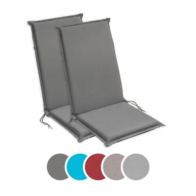 Immagine prodotto di sleepling - Set di 2 cuscini per schienale alto, cuscino per sedia da giardino, 120 x 50 cm, spessore 6 cm, grigio