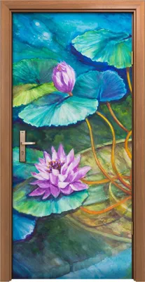 Produktbild von Türposter 90x200 cm Türaufkleber Türtapete Türfolie Klebefolie Kunst Seerosenteich