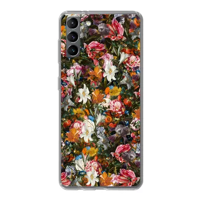 Produktbild von MuchoWow® Handyhülle Schutzhülle Hülle für Samsung Galaxy S21 Plus Blumen - Schmetterling - Design - Kunst - Abstrakt - Malerei - Alte Meister Silikon Softcase Handy Hülle - Handy-Tasche