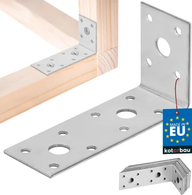 Obrázok produktu pre KOTARBAU® 12 ks Uhlová spojka 100x50x35mm pozinkovaná oceľ strieborná ťažká spojka uholníkový nosník spojka nábytku uholníková spojka z plechu spojka z dreva uholníková spojka z regálu uholníková spojka z kovu stabilná odolná oceľová spojka