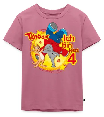 Produktbild von Spreadshirt Benjamin Blümchen Ich Bin Jetzt 4 Kinder Premium T-Shirt, 134/140 (8 Jahre), Mauve