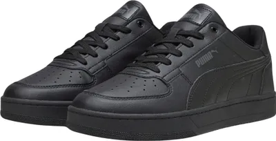 A pair of black Puma sneakers.
