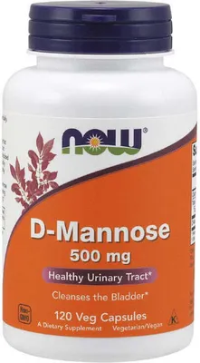 Produktbild von D-Mannose 500 mg 120 Gemüsekapseln Now Foods