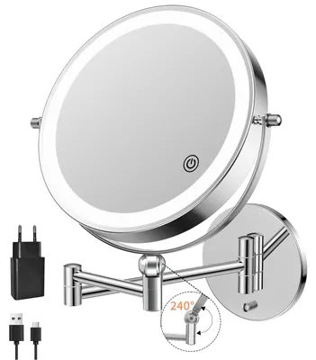 Make-up Spiegel LED, 1-10x Vergrößerung, Touch-Schalter, Akku