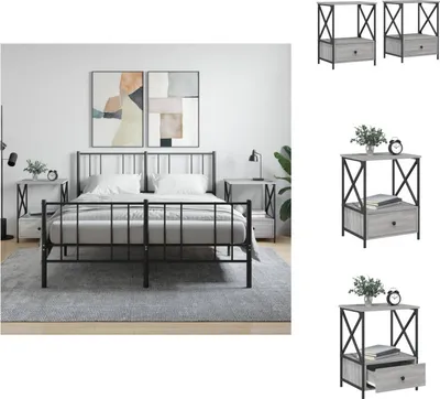 Produktbild von vidaXL Nachttische 2 Stk. Grau Sonoma 50x41x65 cm Holzwerkstoff -  Nachttische