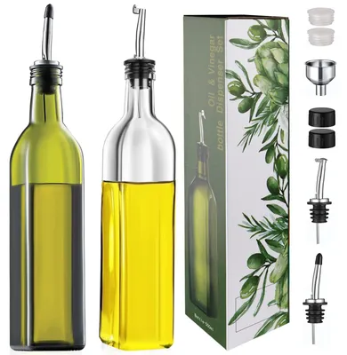 Öl-Dispenser aus Glas, 500 ml, 2 Stück, mit Trichter