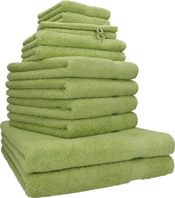 Produktbild von Betz Premium Handtuch-Set 12-teilig – 100% Baumwolle – ® – extra saugfähig & weich – hohe Grammatur – Farbe avocadogrün