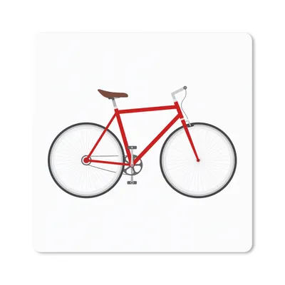 Produktbild von MuchoWow® Mauspad Mousepad Rennrad - Rot - Weiß 20x20 cm - Mousepads - Maus Mat - Pad - Mausunterlage - Desk Mat - Bureauartikeln