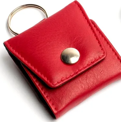 Produktbild von Globuli Schlüsselanhänger Leder für 5 Gläser (1,5g) | Notfall-Etui | OMEO®(ohne Gläser) rot