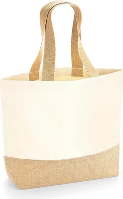 Produktbild von Westford Mill W451 | Jute Base Canvas Tote 34 x 36 x 13 cm - Farbe: Natural - Größe: One Size