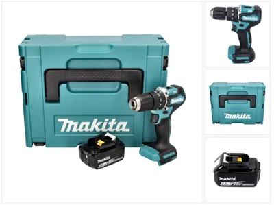 Zdjęcie produktu dla Makita DHP 487 M1J akumulatorowa wiertarko-wkrętarka udarowa 18 V 40 Nm bezszczotkowa + 1x akumulator 4,0 Ah + Makpac - bez ładowarki