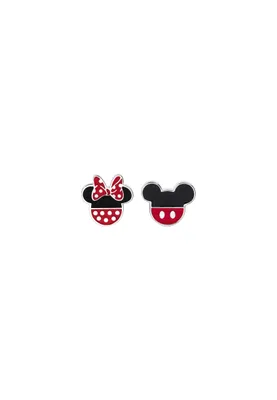 Zdjęcie produktu dla Disney ES00007SL.CS Kolczyki sztyfty damskie dziewczęce Myszka Minnie Mickey Silver
