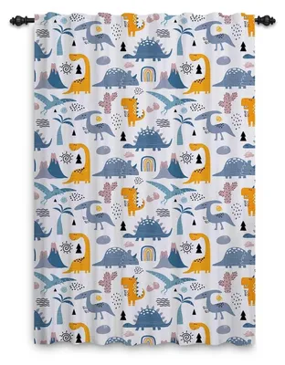 Produktbild von Vorhänge Kinderzimmer Dinosaurier Cartoon Bunt 107x160 cm