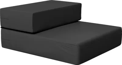 Obrázok produktu pre Skladacie schodíky pre domáce zvieratá s 2 schodíkmi pre mačky a psov, čierne, dĺžka 45 x šírka 39 x výška 20 cm, praktická podložka pre zvieratá na ľahké vystupovanie