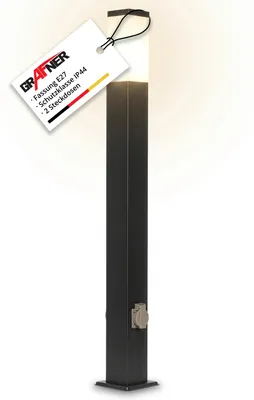 Produktbild von Grafner® Wegleuchte Standleuchte 100cm WL10799 mit 2 Steckdosen