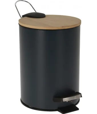 Produktbild von Bathroom Solutions Mülleimer, Polypropylen/Bambus, 17x24 cm, 3 l, blau