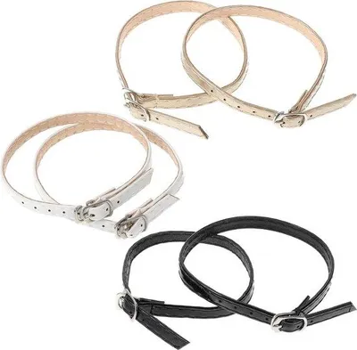 Produktbild von Elastische Schnürsenkel 6 Stück Leder schwarz
