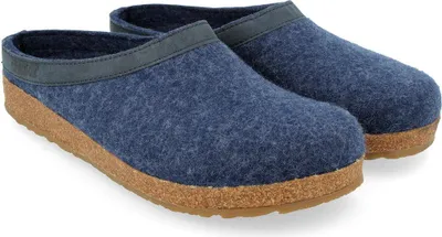 Zdjęcie produktu dla Kapcie damskie Haflinger Grizzly Torben 713001-72, jeans, filc, NOWOŚĆ - dom - kapcie damskie, niebieski