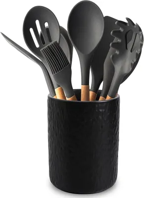 Töpferwerkstatt Aufbewahrung - Küche Organisieren - Naturstein Struktur - 12 x 16 cm - Schwarz