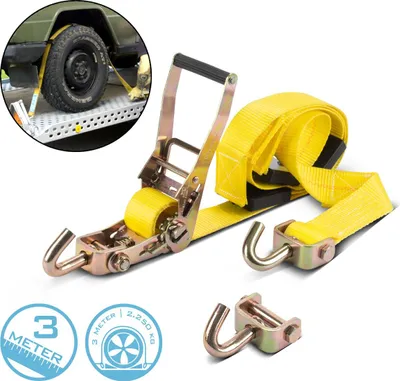 Produktbild von STAHLWERK Radsicherung TRS-50 ST 3 m x 50 mm 2.250 kg Reifen-Ratschengurt