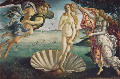 Obrázok produktu pre Sandro Botticelli Art Print Obraz - Zrodenie Venuše, 1483-1485 (120 x 180 cm)