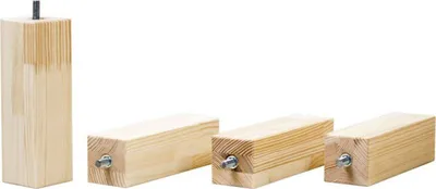 Produktbild von Set of Additional Wooden Legs FOOTS - Transparent oil - 20 cm - For beds up to 120 cm wide (4 pcs)