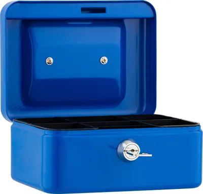 Produktbild von NEU!! SAX Geldkassette 15,2x11,5x8 cm, Münzeinsatz, BLAU