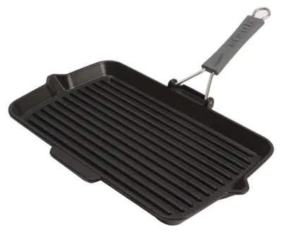 Image de Poêle de grill en fonte avec manche en silicone