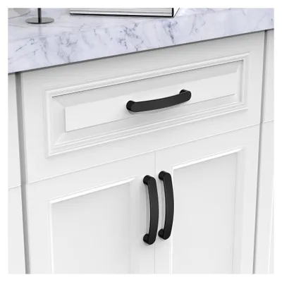 Produktbild von 10 Möbelgriffe 128mm Lochabstand Schrank- und Küchengriffe Schwarz