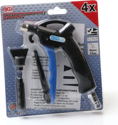 Produktbild von BGS 9413 Druckluft-Ausblaspistole, mit 3 Aufsätzen